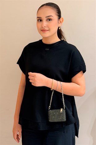 Mahal Bags Taşlı Kısa Zincirli Mini Cüzdan Çanta