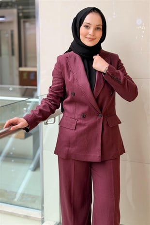 İpekyol Kruvaze Keten Blazer Ceket