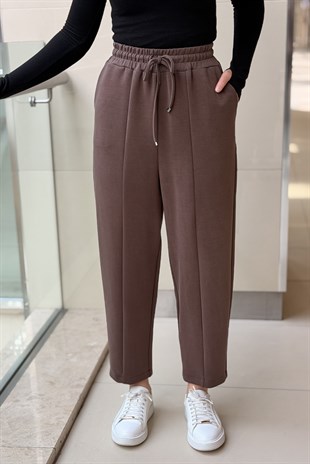 Sentez Önden Parçalı Havuç Bambu Pantolon