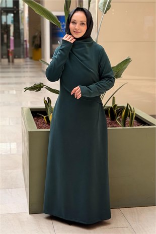 Nuss Degaje Kapak Detaylı Modal Elbise