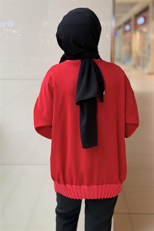 Ghisa Önü Büzgü Triko Detaylı Tunik