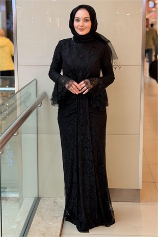 Fashion Night Lez Dantel Abiye Elbise