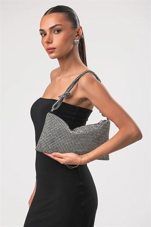 Ccs Full Taşlı Omuz Askılı Clutch Çanta