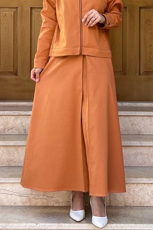 Ceremony Plikaşeli Pamuk Gabardin Etek