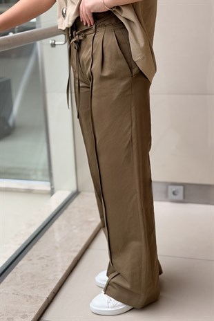 İpekyol İnce Kuşaklı Wide Leg Pantolon