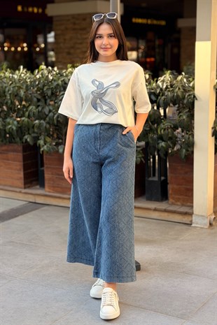 Kahma Random Nakışlı Basic T-Shirt