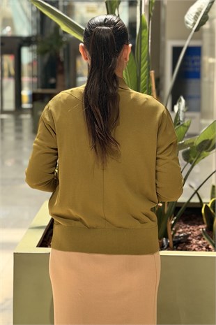 Nuss Dik Yaka Dikiş Detaylı Merserize Tunik