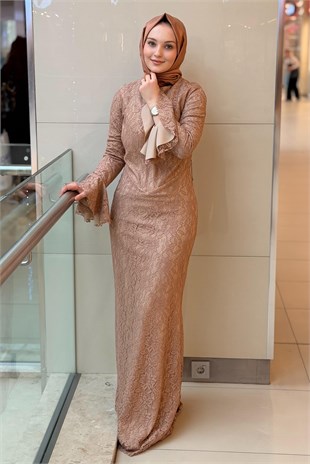 Fashion Night Kordone Dantel Abiye Elbise