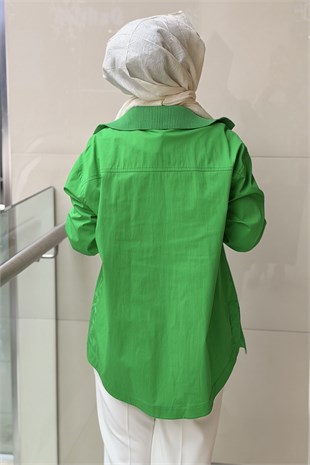 Ghisa Verev Ribana Triko Yaka Asimetrik Düğmeli Tunik