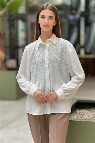 On Fashion Taş Detaylı Gömlek