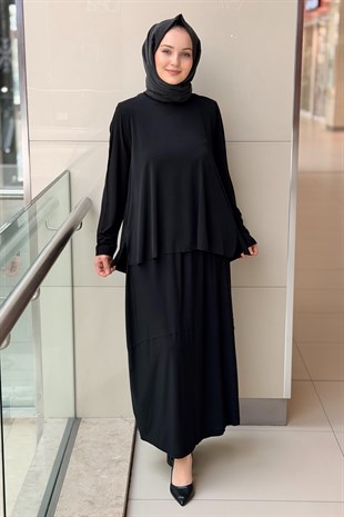 Nurcan Çetin Geniş Nervürlü Tunik Etek Takım