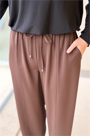 Sentez Elegance Beli Lastikli Dar Paça Pantolon
