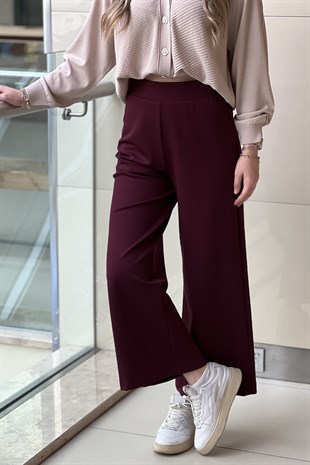 Sentez Venedik Beli Lastikli Geniş Paça Pantolon