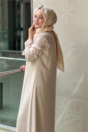 White Corner İthal Krep Uzun Kollu İçlik Elbise