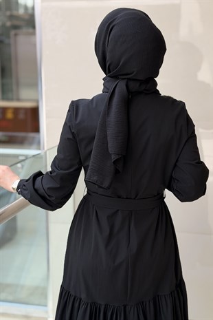 Matex Omuzu Taş İşli Fermuar Detaylı Elbise