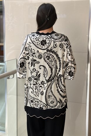 Ghisa Şal Desenli Triko Kombinli Tunik