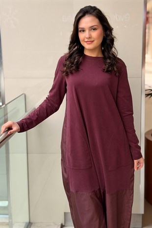 Nurcan Çetin Paraşüt Kumaş Kombinli Elbise