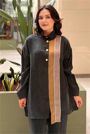 Ghisa Colorblock Şerit Detaylı Tunik Pantolon Takım