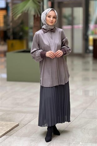 Missdalida Kadife Detaylı Gömlek