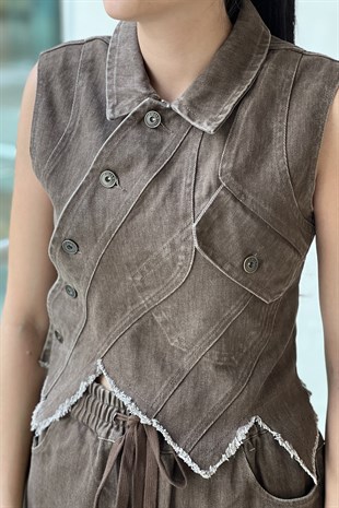 Twist Asimetrik Jean Yelek