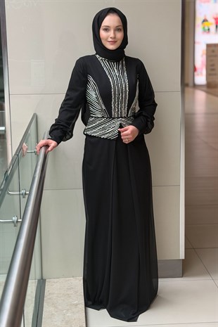 Fashion Night Taş İşlemeli Abiye Elbise