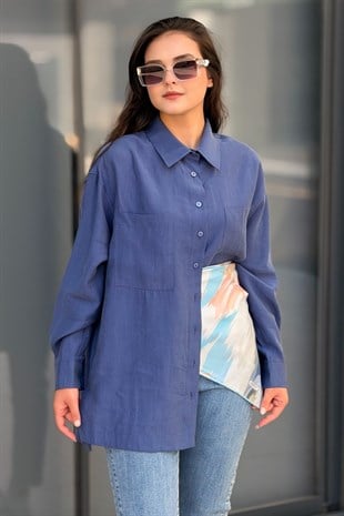 Mahal Miya Çift Cepli Oversize Gömlek