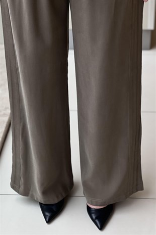 Sentez Ekvator Yanı Nervürlü Geniş Paça Pantolon