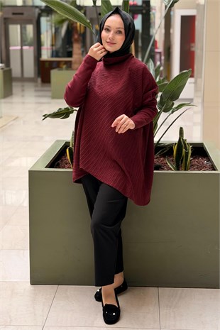 Ghisa Balıkçı Yaka Yarasa Kol Triko Tunik