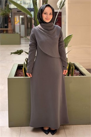 Nuss Degaje Kapak Detaylı Modal Elbise