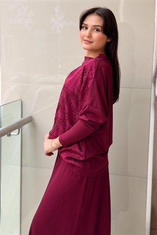 Nuss Labirent Desen Tunik Etek İkli Takım