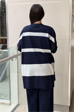 Ghisa Sim Merserize İpli Tunik Yelek Pantolon 3lü Set Takım