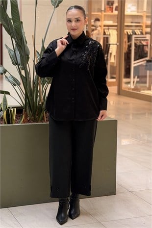 Kahma Nakış Pul İşlemeli Cotton Gömlek