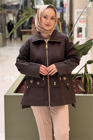 Missemramiss Lidya İşlemeli Fermuarlı Ceket