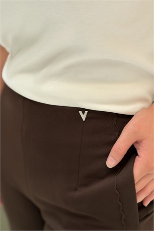 Ghisa Yanları Dalga Desen Detaylı Pantolon