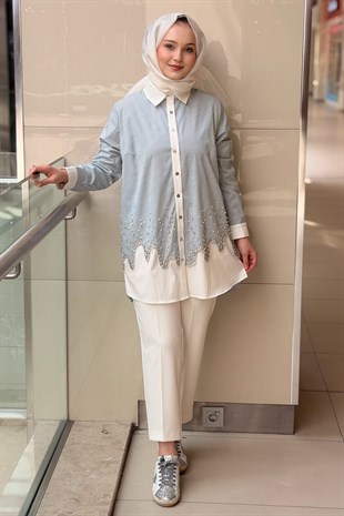 Fuat Gürşen Taş Detaylı Çizgili Gömlek