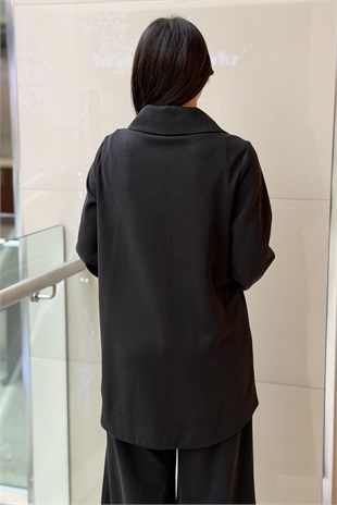 Nuss Saçaklı Taş İşlemeli Kap Pantolon Takım