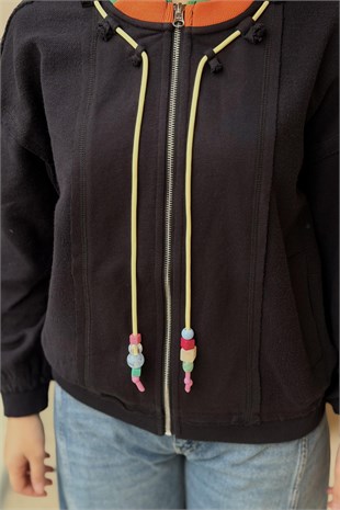 Twist Kordonlu Colorblock Ceket