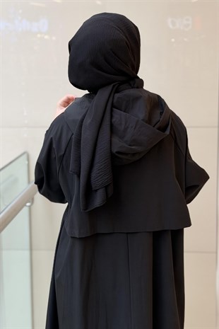 Ghisa Önü İpli Kapaklı Kapşonlu Fermuarlı Kap