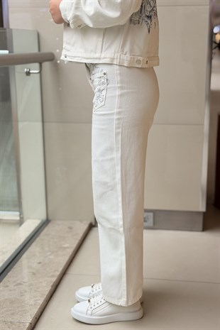 İpekyol Nakışlı Barrel Fit Pantolon
