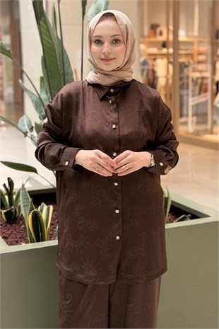 Ghisa Şal Desenli Gömlek Pantolon Takım