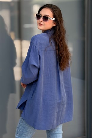 Mahal Miya Çift Cepli Oversize Gömlek