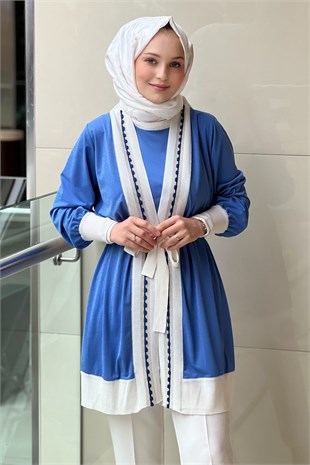 Ghisa Triko Ribana Detaylı Beli Kuşaklı İçli Dışlı İkili Takım