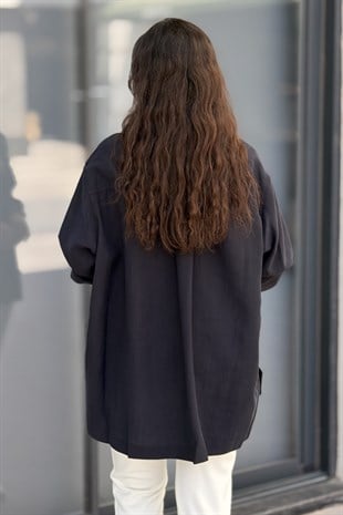Mahal Miya Çift Cepli Oversize Gömlek