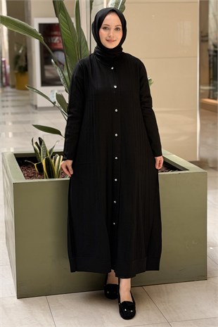 Tığ Triko Nervür Detaylı Max Boy Merserize Hırka