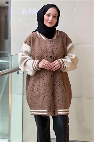 Ghisa Ön Arka Full Serpme Taşlı Çıtçıtlı Mont