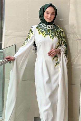 White Corner El İşçiliği Taşlı Tasarım Abiye