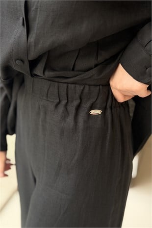 Missdalida Geniş Paça Keten Pantolon