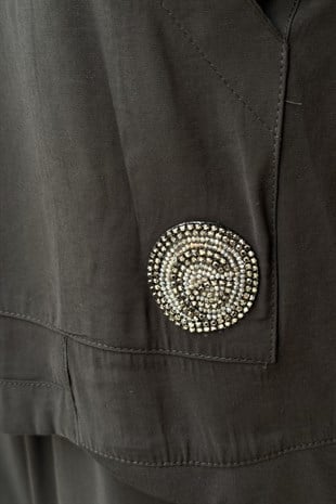 Ceremony Kapüşonlu Ve Fermuarlı Cebi Arma Detaylı Pantolonlu Modal Takım