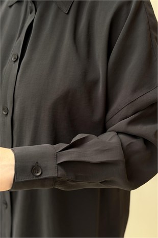 Tığ Triko Saten Yüzlü Oversize Gömlek