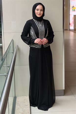 Fashion Night Taş İşlemeli Abiye Elbise